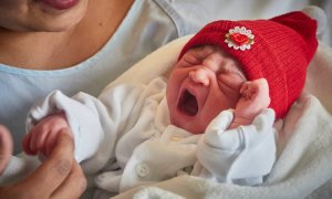 Ariadna Elisabeth, que ha sido la primera bebé nacida en 2023 en Navarra, en el Hospital Universitario de Navarra, el pasado 1 de enero.