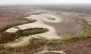 La laguna de Santa Olalla, seca, en una imagen del pasado mes de agosto.