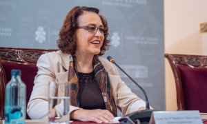 La presidenta del Consejo de Estado, Magdalena Valerio Cordero, presenta la Memoria del Consejo de Estado 2022, en la sede del Consejo de Estado, a 28 de noviembre de 2023