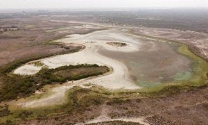 La laguna de Santa Olalla, que se ha secado por segundo año consecutivo.