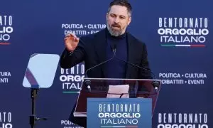 Santiago Abascal, líder de Vox, durante el festival político anual Atreju 2023 en Roma, a 17 de diciembre de 2023