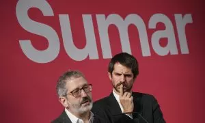 El diputado de Sumar Carlos Martín y el portavoz de Sumar, Ernest Urtasun.