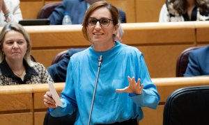 La ministra de Sanidad, Mónica García,  durante una sesión plenaria del Senado, a 12 de diciembre de 2023, en Madrid.