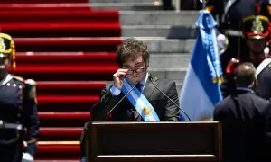 El nuevo presidente de Argentina, Javier Milei, en el Congreso en Buenos Aires el 10 de diciembre de 2023.