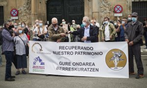 Foto de archivo de una protesta en Pamplona contra las inmatriculaciones de la Iglesia.