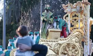 El Baltasar 'torero' de la cabalgata de los Reyes Magos  de Sevilla, a 5 de enero de 2024.