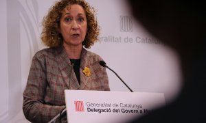 11/01/2024 - La consellera de Territori, Ester Capella, en la roda de premsa d'aquest dijous a Madrid.