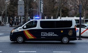 Un coche de Policía Nacional, a 10 de febrero de 2022, en Madrid.