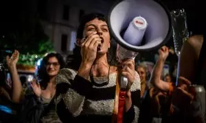 Una mujer se manifiesta en Buenos Aires, a 23 de diciembre de 2023.
