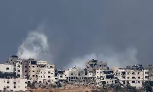 Edificios destruidos en Gaza tras los ataques israelíes, a 18 de enero de 2024
