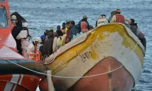 Una patera con 156 personas llega a la isla de El Hierro