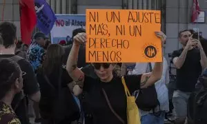 Imagen de archivo de una manifestación en Chile en apoyo a las huelgas en Argentina contra las reformas de Milei a 24 de enero de 2024.