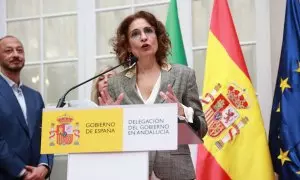 La vicepresidenta primera del Gobierno y ministra de Hacienda, María Jesús Montero,  a 26 de enero de 2024, en Sevilla.