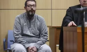 El padre acusado de matar a su hijo de once años, durante un juicio en la Ciudad de la Justicia de Valencia, a 9 de enero de 2024, en Valencia, Comunidad Valenciana (España).