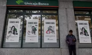 Una oficina de Unicaja Banco en Madrid. E.P./Fernando Sánchez