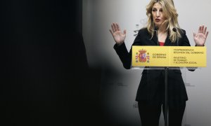 La ministra de Trabajo, Yolanda Díaz, este miércoles en Madrid.