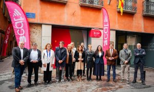 Foto de família de la inauguració de la nova delegació de 3Cat a la Catalunya Nord