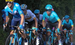 Corredores de ciclismo durante el Tour de Francia 2020.