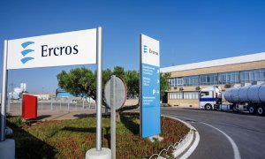 Entrada de la planta de Ercros en Vila-seca (Tarragona).