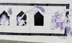 Mural exterior en motiu del 25N a Alcover