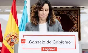 La presidenta de la Comunidad de Madrid, Isabel Díaz Ayuso, ofrece una rueda de prensa en Madrid, a 13 de marzo de 2024.