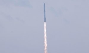 El cohete Starship, de la privada SpaceX, despega desde Boca Chica (TExas), a 14 de marzo de 2024.