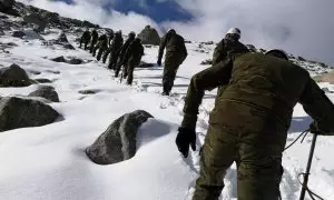 Foto de archivo de unas maniobras militares en el Pirineo aragonés.
