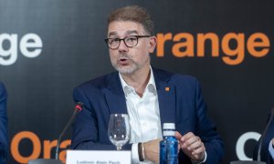 El consejero delegado de Orange España, Ludovic Pech, durante una rueda de prensa.