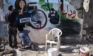 Mural pintado en honor de la muerte del periodista palestino de 'Al Jazeera', Shireen Abu Akleh, a 11  de mayo de 2022.