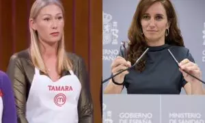 La concursante de 'MasterChef', Tamara, y la ministra de Sanidad, Mónica García.