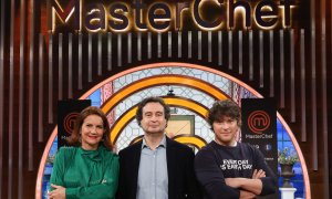 Samantha Vallejo-Nágera, Pepe Rodríguez y Jordi Cruz, posan durante la presentación de la undécima edición del programa ‘Masterchef’. E.P./Marta Fernández