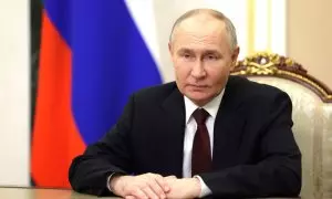 28/04/204 El presidente ruso Vladimir Putin durante la grabación de un mensaje en video, a 24 de abril de 2024.