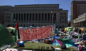 Campamento pro-palestino en la Universidad de Columbia, a 23 de abril.