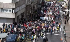 Manifestación en defensa de la lengua gallega, a 17 de mayo de 2024, en Santiago de Compostela, A Coruña, Galicia (España).
