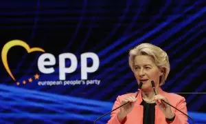 La presidenta de la Comisión Europea, Ursula von der Leyen, interviene en el XVI Congreso Económico Europeo en el Centro Internacional de Congresos de Katowice (Polonia)