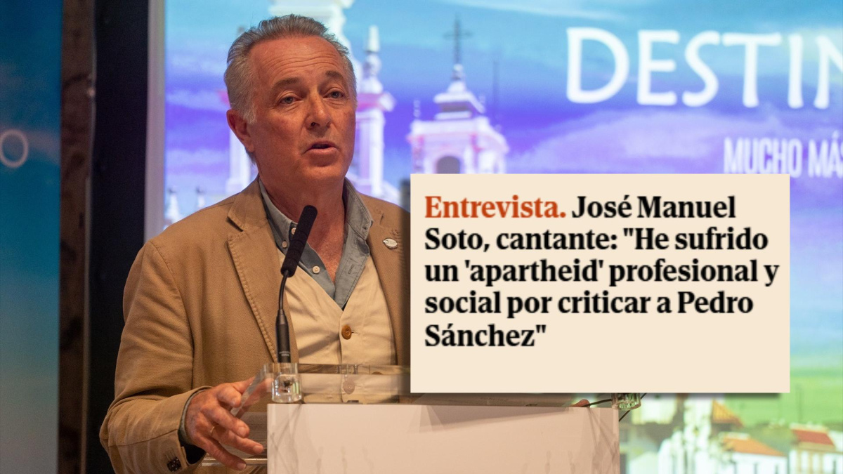 José Manuel Soto dice que sufre un "apartheid profesional y social por criticar a Pedro Sánchez" y los tuiteros alucinan: "Menudo jeta"