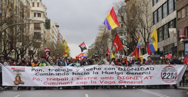 Las Marchas de la Dignidad retoman la calle para exigir "pan, trabajo, techo e igualdad"