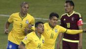Brasil, sin Neymar, baila a Venezuela; Colombia pasa a cuartos de rebote