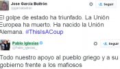 Usuarios de Twitter, contra el acuerdo con Grecia: "Es un golpe de Estado"