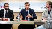 El PSOE vuelve a hacer campaña, evitando el terrorismo yihadista y el desafío secesionista