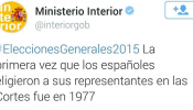 La ARMH se queja del tuit de Interior que dice que las primeras elecciones democráticas fueron en 1977