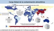 ¿Dónde está causando más muertes la contaminación atmosférica?