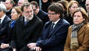 Puigdemont y Rajoy presiden juntos el homenaje a las víctimas del avión de Germanwings