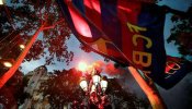 La afición celebró la Liga del Barça en Canaletas; los jugadores, en una fiesta privada en un hotel