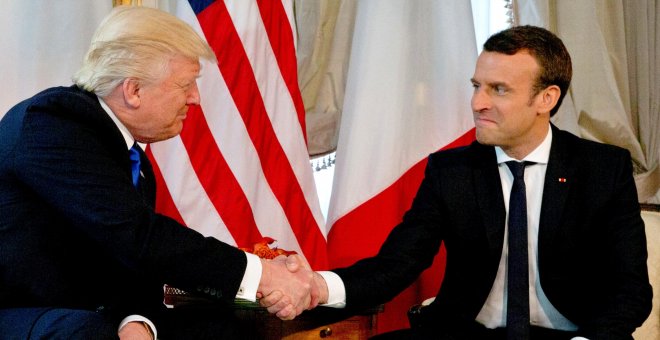 La explicación de Macron sobre su apretón de manos con Donald Trump