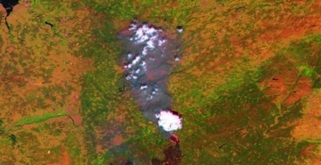 La huella del incendio de Portugal, visible desde el espacio