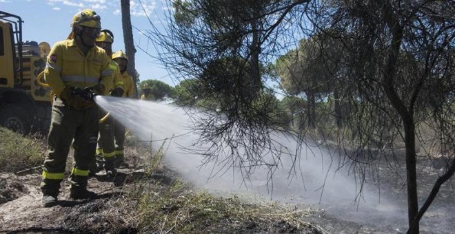 El Infoca da por extinguido el incendio de Doñana