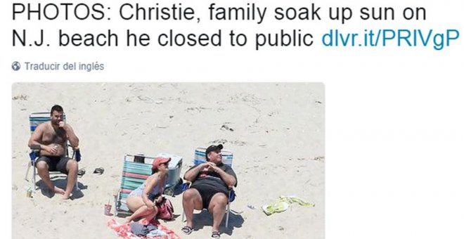 El gobernador de Nueva Jersey, pillado en la playa que cerró por falta de presupuesto