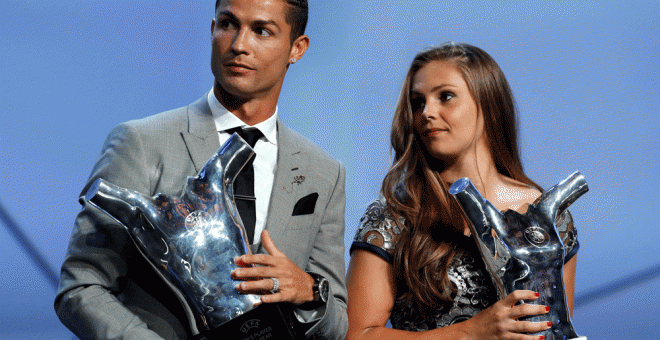 Ronaldo, mejor jugador del año para la UEFA y Lieke Martens, mejor jugadora