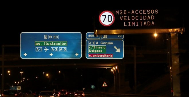 Madrid limita hasta el sábado la velocidad a 70 km/h en la M30 por altos niveles de contaminación